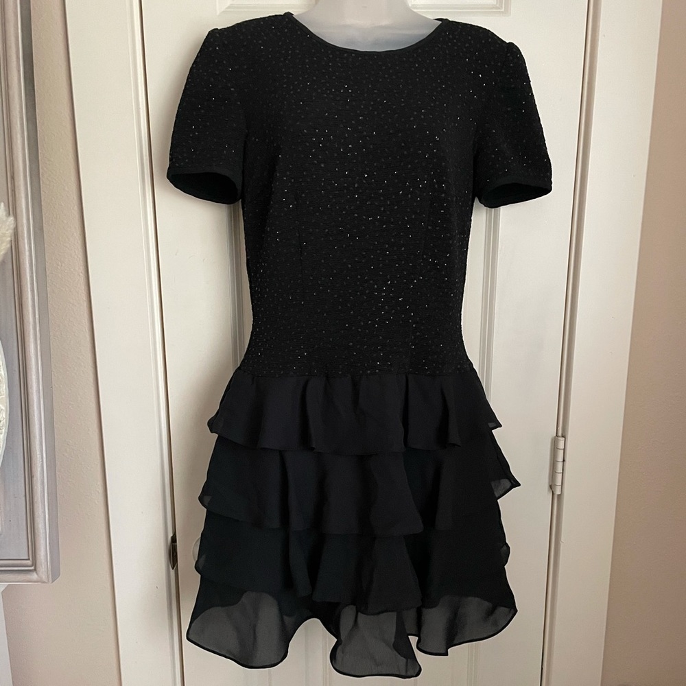 VINTAGE DW3 Sparkle Ruffle Party Dress